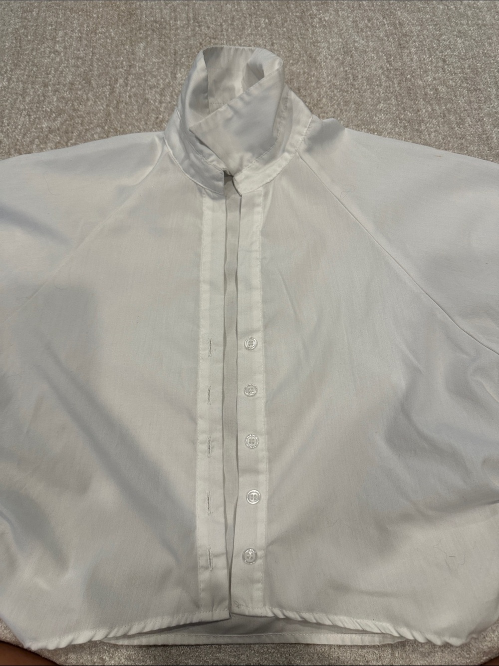 Women’s White Stand-Collar Button Front Dress Shirt